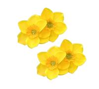 CQEAZ 1 paio di fermagli per capelli con doppio fiore giallo con clip laterale alla moda per donne e ragazze forcina per capelli con fiori
