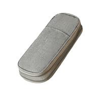 CQEAZ Astuccio espandibile a doppio strato, astuccio per penne ad alta capacità, da viaggio, per pennelli da trucco per ufficio, scuola, grigio, Approx. 23x11cm/9.06x4.33in