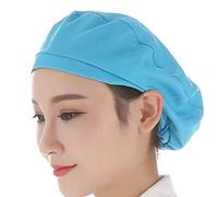 CQEAZ Donne Uomini Traspirante Cucina Cappello Elastico Cotone Fabbrica Lavoro Capelli di Protezione per Officina, Blu, circumference: 60-64cm(23.62-25.20in)