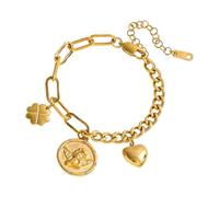 CQEAZ Elegante braccialetto rigido con ciondolo geometrico a disco, elegante gioiello in metallo, accessorio da polso adatto a tutti gli stili di abbigliamento, versatile e alla moda, Misura unica