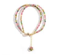 CQEAZ Multicolore Perline Naturali Rame Doppio Strato Sottile 3mm Perline 17cm Lunghezza Elegante Regalo Accessorio Dare Sottile Due Strati Madre Impilabile Bangle, Misura unica, come descritto