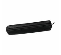 CQEAZ Piccolo astuccio in pelle leggero per penne con cerniera, astuccio da viaggio per trucchi per studenti, adulti, donne, uomini, in pelle, Nero , Approx. 19x3.5x3.50cm/7.48x1.38x1.38in