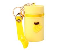 CQEAZ Portamonete portatile in silicone con portachiavi cartone animato rossetto borsa porta cambiamento borsa per donne e ragazze borsa a tracolla, Giallo, 8.5x5cm/3.34x1.96in, Banana