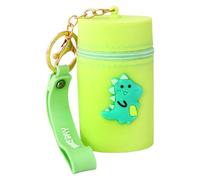 CQEAZ Portamonete portatile in silicone con portachiavi cartone animato rossetto borsa porta cambiamento borsa per donne e ragazze borsa a tracolla, Verde, 8.5x5cm/3.34x1.96in, piccolo dinosauro