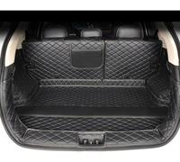 Completamente Chiuso Tappetino per Pelle Bagagliaio Auto per Hyundai Santa Fe 2019-2023 2024 2025, Antiscivolo/Graffio Copri Baule Vasca Auto,A-Black