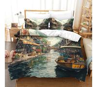 CQHJAIFDG Da Letto Per Canale di Amsterdam 3D Stampato Copripiumino Morbido Microfibra 3 Pezzi Con Federa Parure Copripiumino Single(140x200cm)