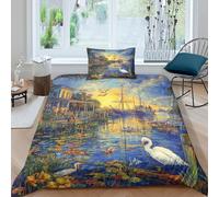 CQHJAIFDG Da Letto Per Canale di Amsterdam Stampa 3D Copripiumino Microfibra Con Cerniera Federe Cuscin Set Copripiumino Single(135x200cm)