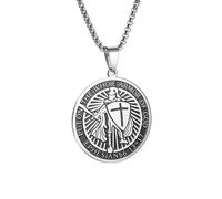 CQHODFYA Collana Cavalieri Templari Croce da Uomo Donna,Catena con Pendente in Acciaio Inox,Regalo di Gioielli, Collana Argento con Ciondolo 23.6"（Confezione Regalo）