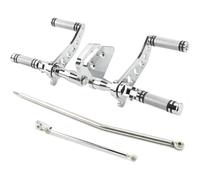 CQJJXKYC Pedana di comando avanzata, leva del cambio, leva del cambio con puntale, adatta per Harley Dyna Street Bob Low Rider Super Glide Leva Cambio Piastra del Gradino Pedale del cambio(A Chrome)