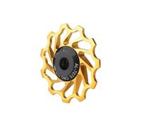 CQJJXKYC pignone per Bicicletta Cassette pignoni e Ruote li Puleggia per deragliatore Posteriore MTB CNC, 11T 13T, Cuscinetto in Ceramica, Leggera, per Bici da Corsa(11T Gold)