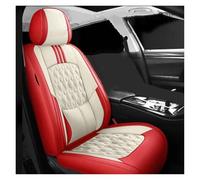 CQRBNE Auto Interni Per Elysion Per Fit Per Jade Per Jazz Cuscino Anteriore E Posteriore Coprisedile In Pelle Per Auto Coprisedili(Beige Red Front)