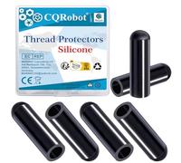 CQRobot Cappuccio Terminale Silicone Protezione Filettatura Bullone 1/4" | 50 Pezzi Neri Cappucci Protettivi Filettati In Silicone, 6×25mm, Per Tubi Tondi Copribulloni Viti Protettive Pali Tubi