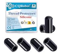 CQRobot Cappuccio Terminale Silicone Protezione Filettatura Bullone 1/4" | 80 Pezzi Neri Cappucci Protettivi Filettati In Silicone, 6×13mm, Per Tubi Tondi Copribulloni Viti Protettive Pali Tubi