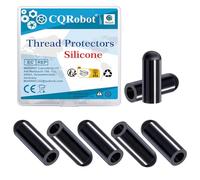 CQRobot Cappuccio Terminale Silicone Protezione Filettatura Bullone 1/5" | 80 Pezzi Neri Cappucci Protettivi Filettati In Silicone, 5×20mm, Per Tubi Tondi Copribulloni Viti Protettive Pali Tubi