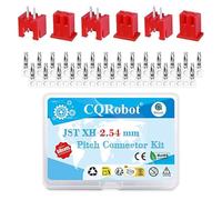 CQRobot JST Rosso XH 2,54mm Passo 2-Pin Elettronico Connettore IC Spina Maschio, Alloggiamento Presa Femmina e T Forma Crimpare Terminale.50Set/200Pezzi Filo a Bordo Cavo Adattatore Componenti.