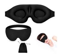 CQXSYTBN Maschera da Letto Resistente alla Luce respirante per Donne e Uomini, Occhiali da Letto 3D con Cintura Regolabile, Nero, Design ergonomico per Viaggiare, Ufficio, Sonno a mezzogiorno