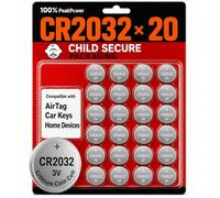 CR 2032 - Confezione da 20 Batterie Bottone al Litio CR2032 da 3V | 100% PeakPower