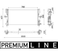 CR 932 000P MAHLE Radiatore, Raffreddamento motore per FIAT