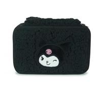 CR GROUP S.R.L. Astuccio Portapenne Kurumi in Peluche Nero con Ricamo Kawaii, completo di 44 pezzi