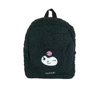 CR Group srl Kuromi Zaino in Peluche Nero, Materiale Soffice, Design Personaggio Sanrio, per Bambini
