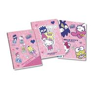 CR Group srl Set di 5 Quaderni realizzati per Hello Kitty, Design Rosa con Personaggi e Cuori, Motivo Musicale (Rigatura Q)
