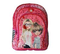 CR Group Zaino scuola ovale organizzato più astuccio 3 zip 45 pezzi (Tick Tock)