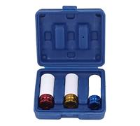 CR - MO Alloy Steel Wheel Nut Socket Set | 3 - Piece 17mm 19mm 21mm Protective Sockets | Prevents Damage to Polished Wheels/Lug Nuts/Alloy Rims