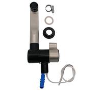 CR-MOESANCO® KIT Rubinetto Acqua Fredda + 1 Staffa in INOX per Caravan, Camper, Roulotte o Barca con Interruttore 12V (ACQUA FREDDA, DORATO AL NICHEL)