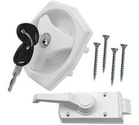 CR-MOESANCO® Serratura per porta caravan o camper con cilindro e due chiavi (bianco)