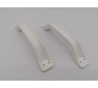 CR-MOESANCO® Set di 2 maniglie ultra resistenti per porte o per manovrare caravan, barche o rimorchi, colore bianco, con quattro fori per il fissaggio.