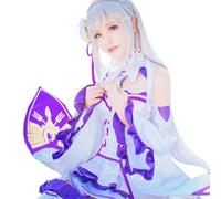 CR ROLECOS Anime Emilia Cosplay Costume Outfit Re Life In A Different World From Zero Cameriera Uniforme Halloween Party Dress Up L