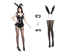 CR ROLECOS Costume da coniglio, da donna, sakurajima, mai, cosplay, costume anime senpai bunny, costume da coniglio, body con orecchie da coniglio, set M