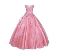 CR ROLECOS Glinda, costume da cosplay amine wicked cosplay glinda, vestito rosa, a maniche lunghe, per Halloween, feste, XXL