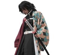 CR ROLECOS Kanroji Mitsuri Costume Cosplay Tanjirou Giyuu Costume completo anime Tokitou Muichirou Kimono Halloween, Red-giyuu, XL