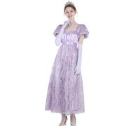 CR ROLECOS Regcy, abito da donna in stile impero, stile barocco, costume da principessa per palle storiche, set completo di carnevale, viola., M