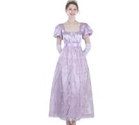 CR ROLECOS Regcy, abito da donna in stile impero, stile barocco, costume da principessa per palle storiche, set completo di carnevale, viola., L