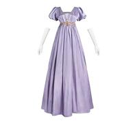 CR ROLECOS Regency, vestito da donna Jane Austen, abito da impero vittoriano, a vita alta, vintage, con sciarpa, costume rinascimentale, per feste, gala, viola, L