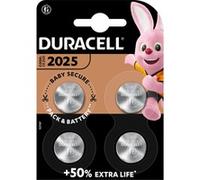 DURA CR2025 X4 - Batteria a bottone al litio, CR2025, 3 V, 20,0x2,5 mm, confezion