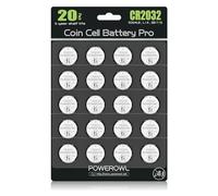 CR2032, Confezione Da 20, POWEROWL - 2032 Batteria Bottone al litio 3V per Telecomando per veicolo, Radio, Calcolatrici, Giocattoli, Sensore Magnetico, Bilance,Elementi Indossabili (DL2032/CR2032)