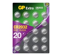 CR2032 Set da 20 GP Extra Batterie al Litio a Bottone CR 2032 da 3V Lunga Durata
