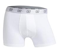 CR7 8100-49-100 Cristiano Ronaldo Underwear, confezione da 3 boxer « Basic » per uomo, morbidi e confortevoli, 95% cotone 5% elastan, bianco, taglia M