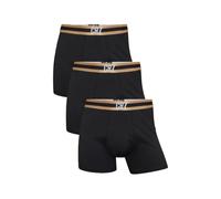 CR7 Boxer intimi in misto cotone (confezione da 3) - Comodi ed eleganti boxer aderenti con elastico in vita liscio, Nero/Oro, X-Large