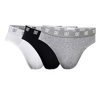 CR7 Cristiano Ronaldo Basic - Lettere da uomo, confezione da 3, bianco/grigio/nero (633)., XL