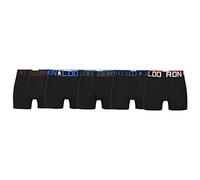 CR7 Cristiano Ronaldo CR7 5-Pack Boy's Cotton Trunk Bermuda, Nero, 7-9 Anni Bambino