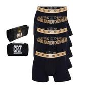CR7 Underwear Pack 5 Boxer Uomo Cotone e Microfibra con Borsa da Viaggio Offerta - Nero, Oro