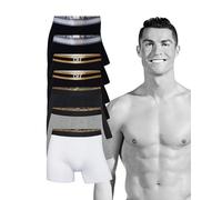 CR7 Underwear Pack 7 Boxer Uomo Cotone con Confezione Regalo - Nero, Grigio e Bianco, Nero/Grigio/Bianco, XXL