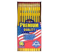 Cra-Z-Art - Confezione da 96 matite gialle HB con custodia in legno, non affilate