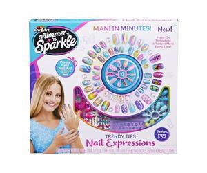 CRA-Z-ART Shimmer N Sparkle Trendy Tips Nail Expressions Press on Nails con adesivi e gemme