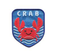 Crab Cancer Crab Brave Coast - Toppe termoadesive Patch Toppa ricamate, misura: 6,1 x 5,2 cm