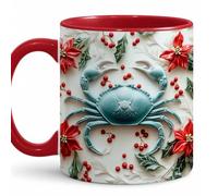Crab Christmas Tazza Colazione Divertente Tazze Eleganti Mug Per Ufficio Tè Casa 330Ml